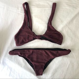 Acacia Spain Mesh Top + Cusco Bikini in Merlot